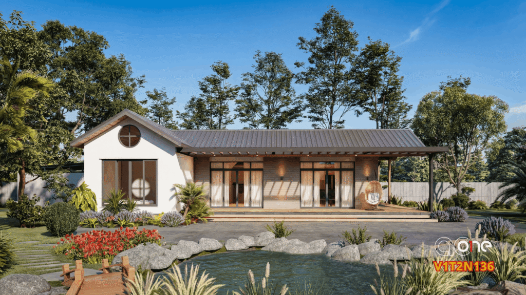 Nhà bungalow 1 tầng 2 ngủ 1 thờ thư giãn