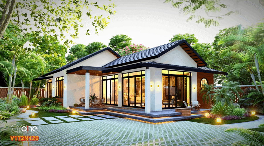 Nhà vườn 2 ngủ, 1 thờ, 15x9m – V1T2N120