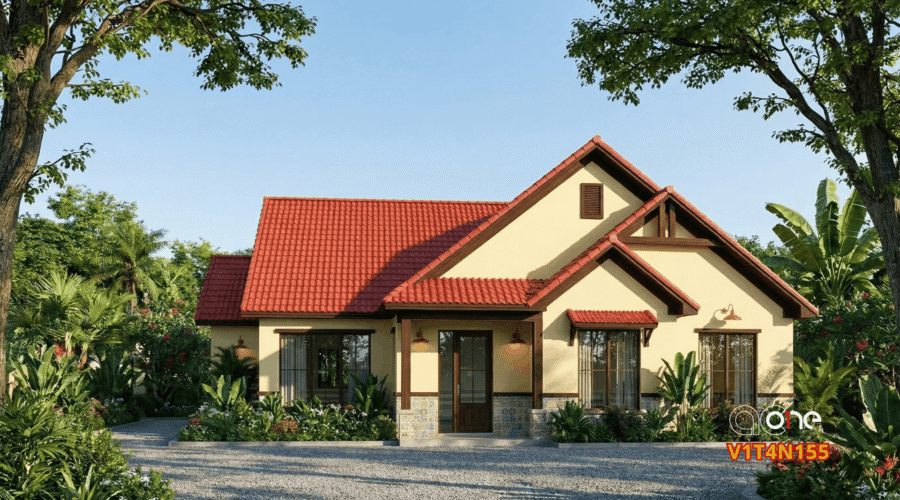 Nhà vườn 4 ngủ, 15×12,3m – V1T4N155