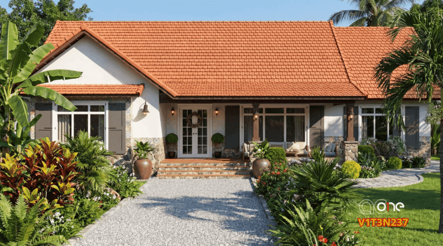 Nhà vườn 3 ngủ nghỉ dưỡng, 18,5x15m – V1T3N237